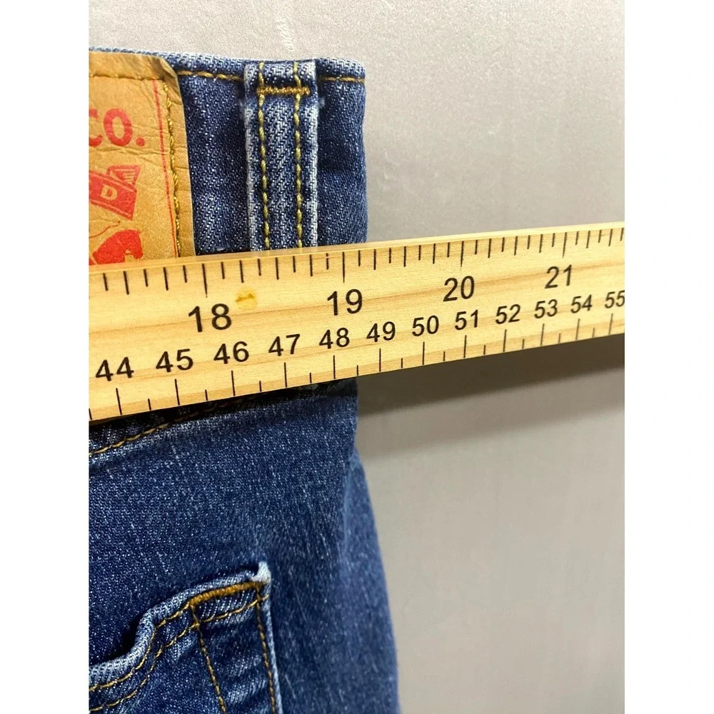 Levi's 514 Jeans Mens 40x30 Blue Denim Stretch Dark Wash Whiskered Straight Leg